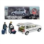 BM Creations 1/64 Mazda 1994 Demio,Silver With Some Figures
