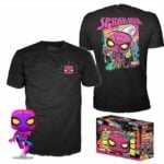 Funko Pop!  Tee Adult: Marvel - Spider-Man Black Light Vinyl Figure and T-Shirt M Spiderman