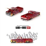 Mini GT 1/64 1980 chevrolet silverado dually on fire v1, red