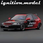 Ignition 1/18 honda civic ek9 type r 15 inch wheels, black/red