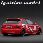 Ignition 1/18 honda civic ek9 type r 15 inch wheels, red - Image 2