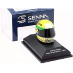 Minichamps 1/8 1984 helmet ayrton senna, first f1 brazil gp, yellow/green
