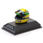 Minichamps 1/8 1985 helmet ayrton senna, first f1 win, yellow/green