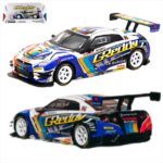 Tarmac 1/64 nissan gt-r r35 trust e-racing, blue/yellow/white