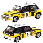 Tarmac 1/64 1981 renault 5 turbo #9 jean ragnotti/jean-marc andrie winner monte carlo rally, yellow/
