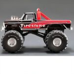 Acme Diecast 1/64 1974 ford f-250 monster truck *firestone*, black/red - Image 2