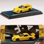 Hobby Japan 1/64 mazda rx-7 fc3s initial d keisuke takahashi *diorama set*, yellow