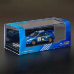 Hobby Japan 1/64 1997 subaru impreza wrc #4 monte carlo, blue/yellow - Image 2