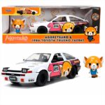 JADA 1/24 #33725 1986 toyota trueno ae86 with aggretsuko figure, various