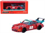 Tarmac porsche rwb 964 *mr. men little miss mr. strong* with container, red