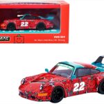 Tarmac porsche rwb 964 *mr. men little miss mr. strong* with container, red