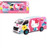 Tarmac 1/64 toyota hiace widebody *hello kitty capsule*, pink/white/flowers