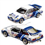 Tarmac 1/64 ford sierra rs cosworth #27 colin mcrae/derek ringer rac rally 1989, white/blue