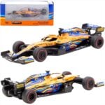 Tarmac 1/64 2021 mclaren mcl35m #3 daniel ricciardo abu dhabi grand prix, yellow/blue