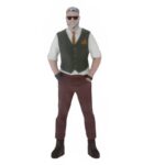 ATLANTIC 1/18 tim figurine, white/grey/brown