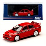 Hobby Japan 1/64 1998 mitsubishi lancer gsr evolution 5 cp9a with mud flap, palmer red