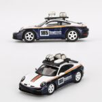Mini GT 1/64 2023 porsche 911 992 dakar rallye design package, white/gentian blue metallic