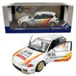 Solido 1/18 1992 honda civic eg6 solido works mugen racing, white/yellow/orange