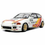 Solido 1/18 1992 honda civic eg6 solido works mugen racing, white/yellow/orange - Image 2