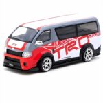 Tarmac 1/64 toyota hiace widebody trd, white/grey/red