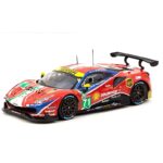 Tarmac 1/64 2020 ferrari 488 gte #71 m. molina/d. rigon/s. bird 24h le mans, red