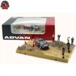 BM Creations 1/64 mitsubishi lancer evo x *advan* with mud rally diorama country side.