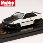 Hobby Japan 1/64 toyota corolla levin gt apex 2door ae86 with carbon bonnet, white/black