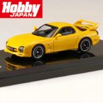 Hobby Japan 1/64 efini rx-7 fd3s a-spec gt wing mazda speed closed headlights, sunburst yellow