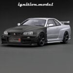 Ignition 1/18 nissan nismo r34 gt-r z-tune test 2004 suzuka, black/silver