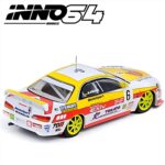 Inno Models 1/64 1997 toyota corona exiv #6 team bandoh macau guia race, white/yellow/red - Image 2