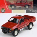 PARA64 1/64 1984 toyota hilux single cab, red left hand drive.as seen in the top gear indestructible