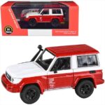 PARA64 1/64 2014 toyota land cruiser 71 short wheel base 2023 auto salon, red/white