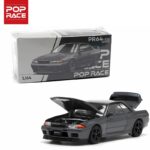 Pop Race 1/64 nissan skyline gt-r r32, gun metal metallic