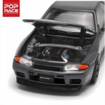 Pop Race 1/64 nissan skyline gt-r r32, gun metal metallic - Image 2