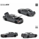 Pop Race 1/64 nissan skyline gt-r r32, gun metal metallic - Image 3