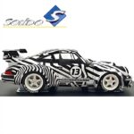 Solido 1/18 2022 porsche 911 964 rwb bodykit  #13 *the zebra*, white/black - Image 3