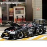 Street Weapon 1/64 nissan er34 open hood, black