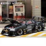 Street Weapon 1/64 nissan er34 open hood, black - Image 2