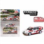Tarmac 1/64 mitsubishi lancer evolution, #8 k.eriksson/s. parmander rally monte carlo 1993, white/re