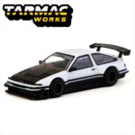 Tarmac 1/64 toyota sprinter trueno ae86 widebody by jon sibal, white/black