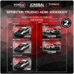 Tarmac 1/64 toyota sprinter trueno ae86 widebody by jon sibal, white/black - Image 4