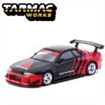 Tarmac 1/64 nissan skyline gt-r r32 widebody advan, red/black