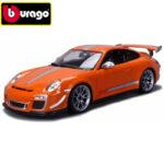 Bburago 1/18 2012 porsche gt3 rs 4.0, orange/silver