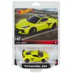 Hotwheels 1/43 Premium 23 Corvette Z06 Yellow HMD48 Realrider Metal Metal Rubber Tyres