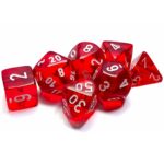 Kaissa Marble Red/White Polyhedral 7-Die Set