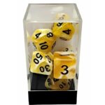 Kaissa Marble Yellow/White Polyhedral 7-Die Set