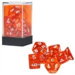 Kaissa Dual Orange-White/Black Polyhedral 7-Die Set