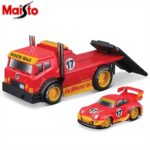 Maisto 1/64 1995 jdm flatbed + rwb 911 993 muscle transports *muscle machines*, red/yellow