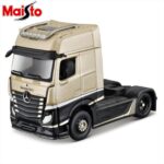 Maisto 1/64 mercedes benz actros 1851 mp4 giga space *pull back*, gold/black