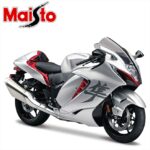 Maisto 1/12 2021 suzuki hayabusa, silver/red/black - Image 2